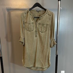 Express shirt dress army green XS